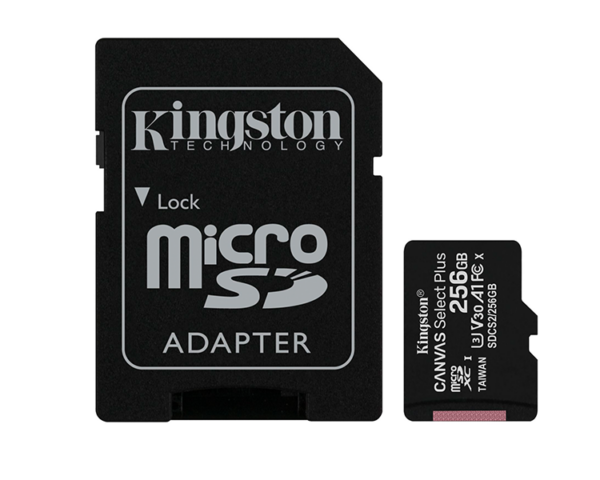 Micro Sd 256 Gb Canvas Select Plus  1 Adap. Class 10 Kingston