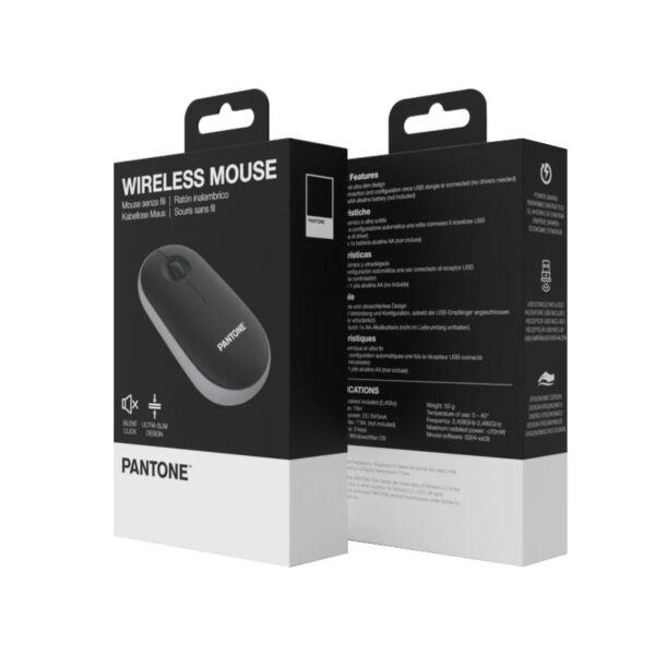 Celly Raton Pantone Inalambrico Negro Click Silen. - Imagen 2