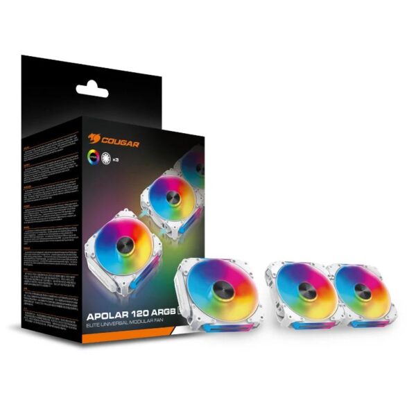 Cougar Vent. Modular Apolar 120 Argb White (3Pcs) - Imagen 4