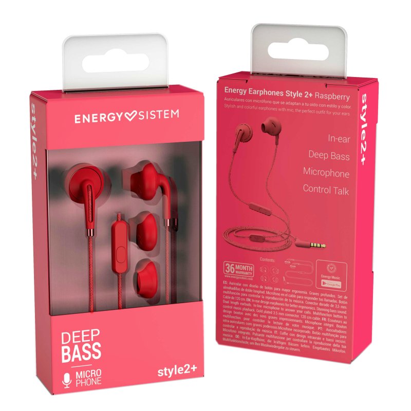 Energy Sistem Aur+Mic In Ear Style 2+ Raspberry 4 Energy Sistem Aur+Mic In Ear Style 2+ Raspberry - Imagen 4