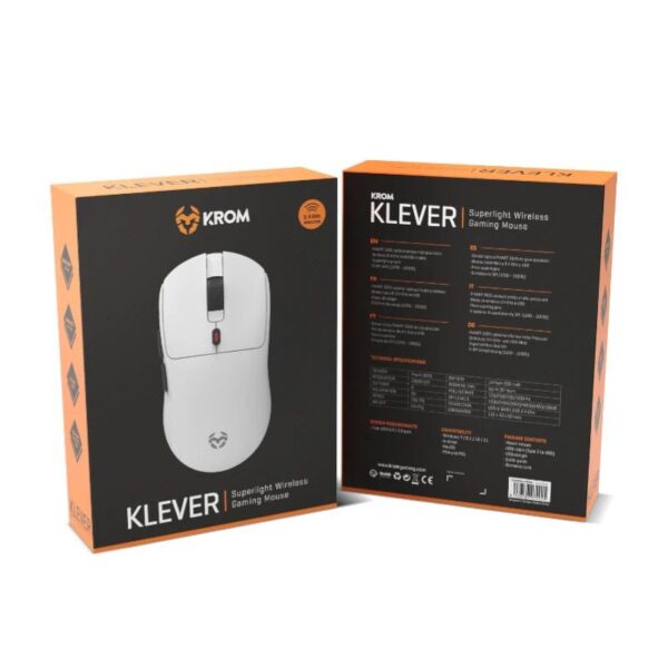 Krom Klever Raton Gaming Superligero Wireless Blco - Imagen 4