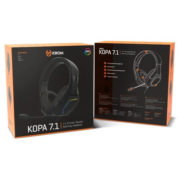 Krom Kopa Auriculares Gaming 7.1 Virtual Negro - Imagen 4